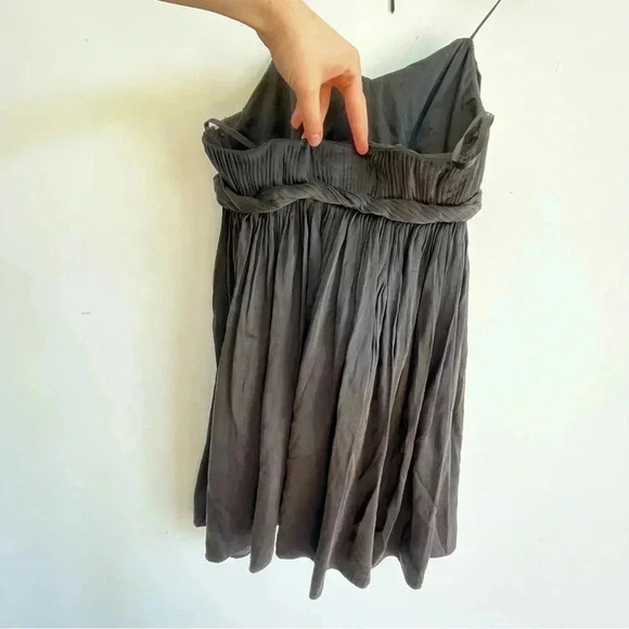 Alice + Olivia Silk Black Mini Dress Pleated Halter Strap Structured LBD - Picture 5 of 13